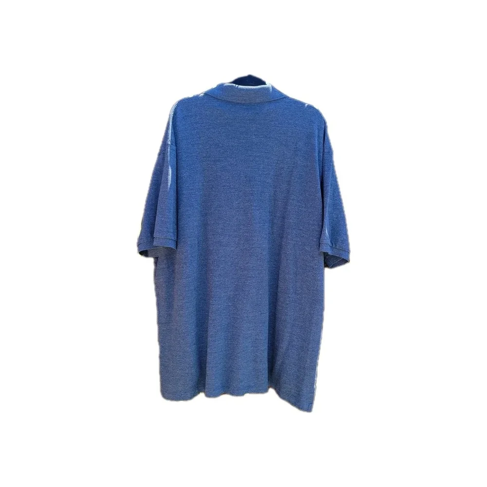Polo Ralph Lauren Mens‎ 4XB Big Blue Heather Mesh Polo Shirt Yellow Pony Cotton